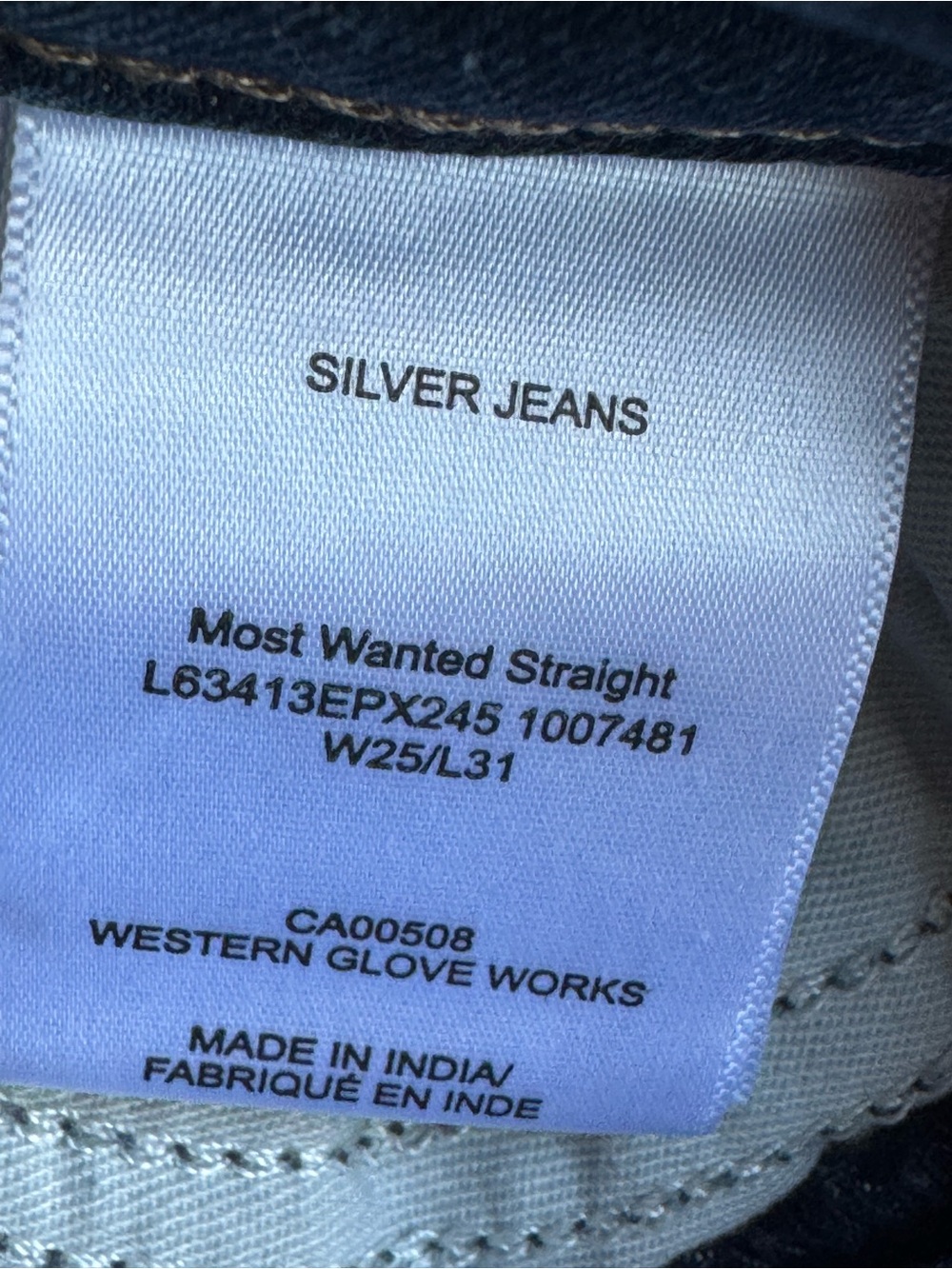 Silver Jeans most wanted straight denim jeans w25 L31 - Picture 6 of 7